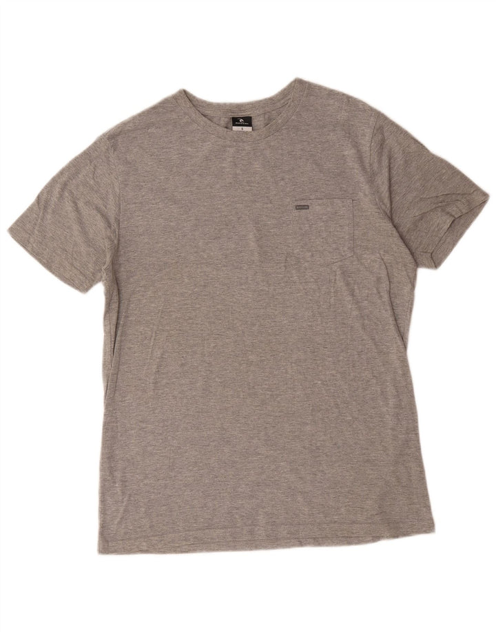 Rip Curl Herren-T-Shirt-Oberteil, klein, grau gefleckte Baumwolle