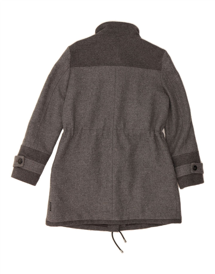 ARMANI JEANS Womens Overcoat US 10 Large Grey Wool Vintage Armani Jeans and Second-Hand Armani Jeans from Messina Hembry 