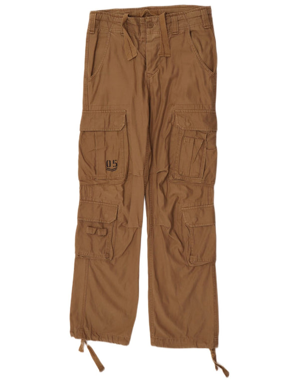 Vintage Herren Straight Cargo Hose Klein W29 L32 Braune Baumwolle