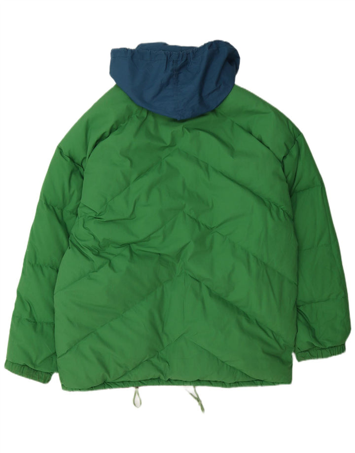Astrolabio Wattierte Herrenjacke mit Kapuze, UK 38, Mittelgrün, Farbblock