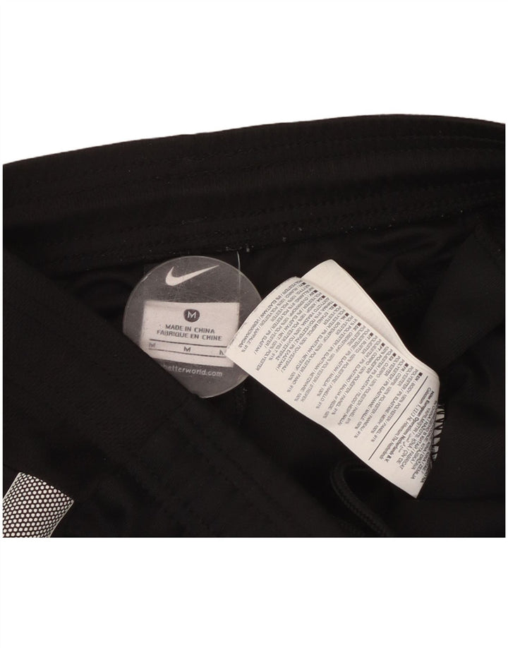 NIKE Damen-Trainingshose UK 14 Mittelschwarzes Colourblock-Polyester