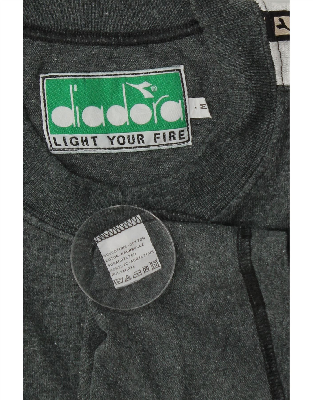 Diadora Herren-Pullover mit grafischem Rundhalsausschnitt, mittelgrau, Farbblock