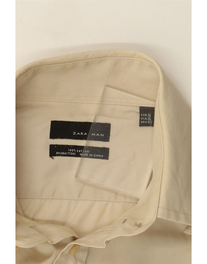 Zara Herrenhemd XL Beige Baumwolle