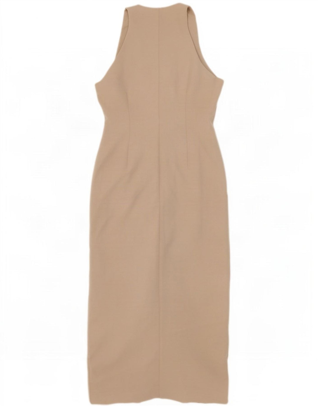 Michelle Keegan Damen Ärmelloses Maxikleid UK 12 Medium Beige Polyester