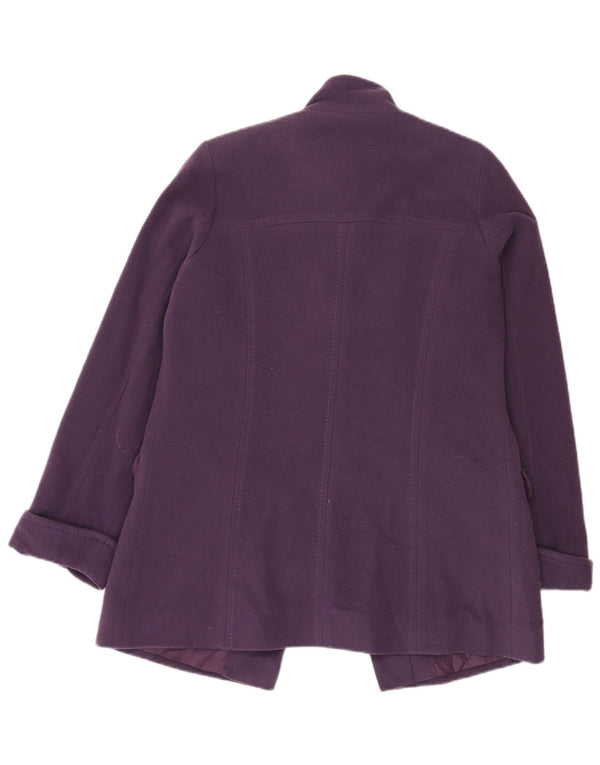 Marks & Spencer Damen Übergroßer Mantel UK 10 Small Lila Schurwolle