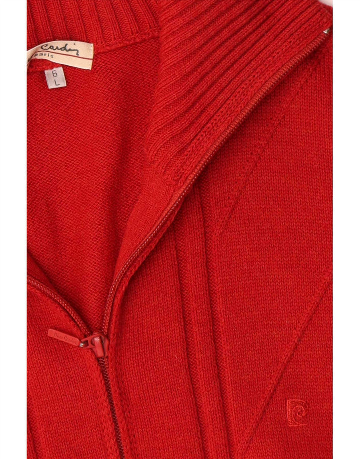 Pierre Cardin Herren-Cardigan-Pullover, große rote Wolle