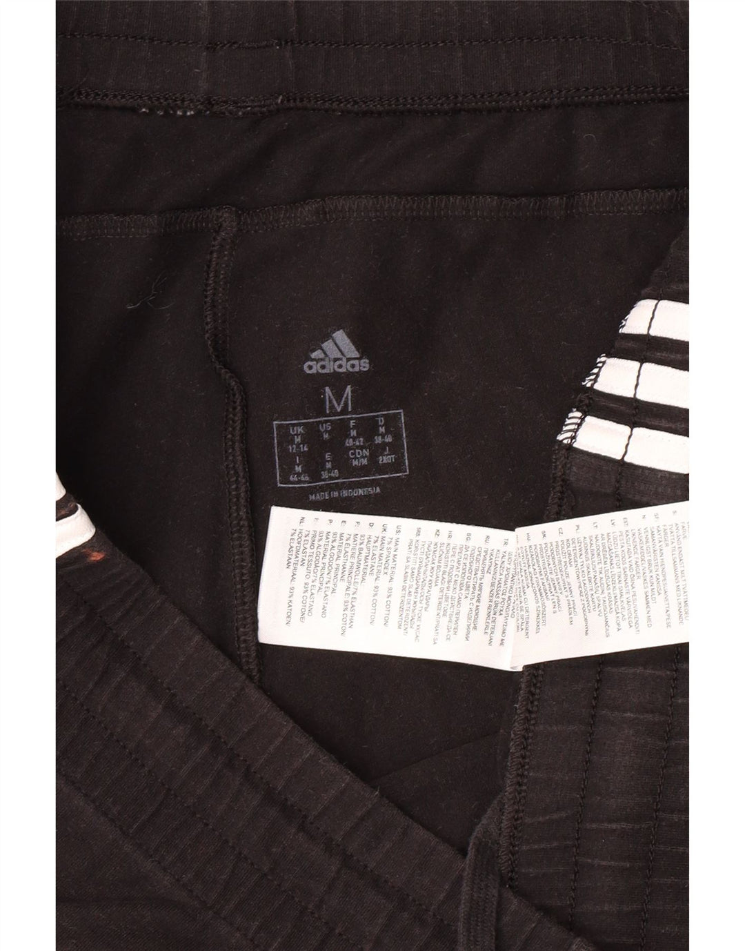 ADIDAS Damen Sportshorts UK 12/14 Mittelschwarze Baumwolle