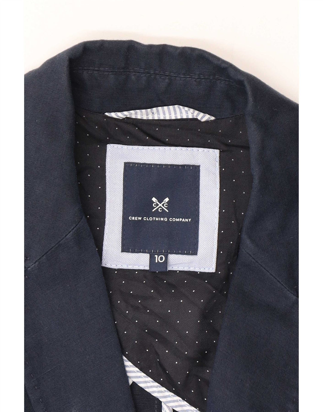 Crew Clothing Damen-Blazer mit 2 Knöpfen, Gr. 10, Größe S, Marineblau, Leinen