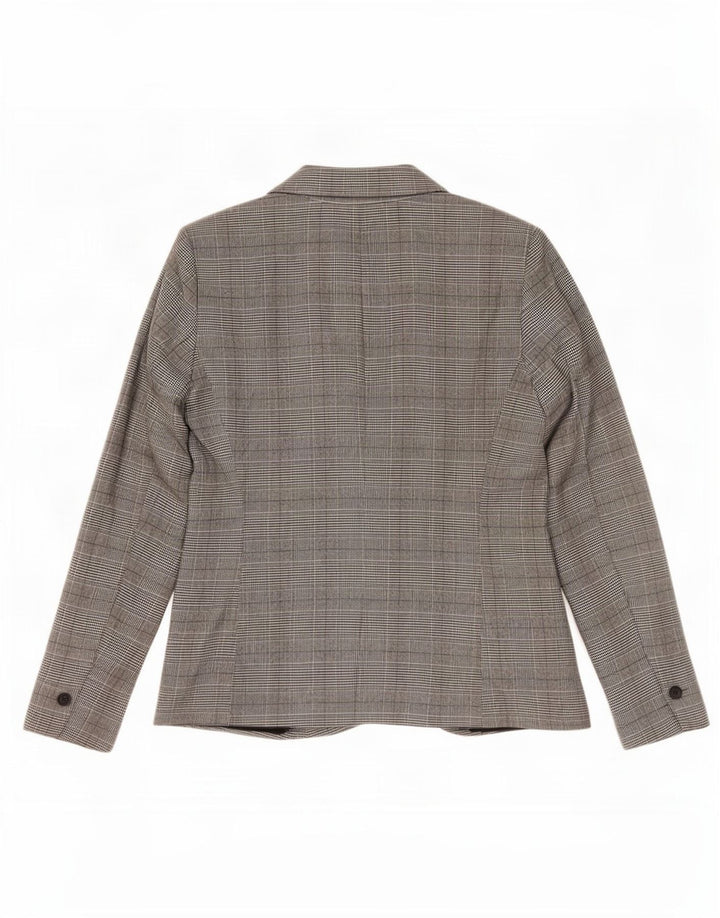 Zara Damen 1-Knopf-Blazerjacke EU 38 Kleiner grauer Hahnentritt