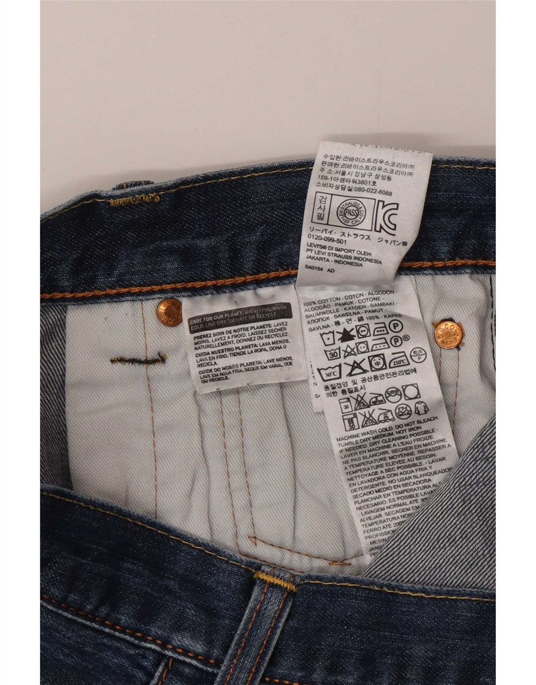 Levi's Herren Straight Jeans W32 L30 Blaue Baumwolle