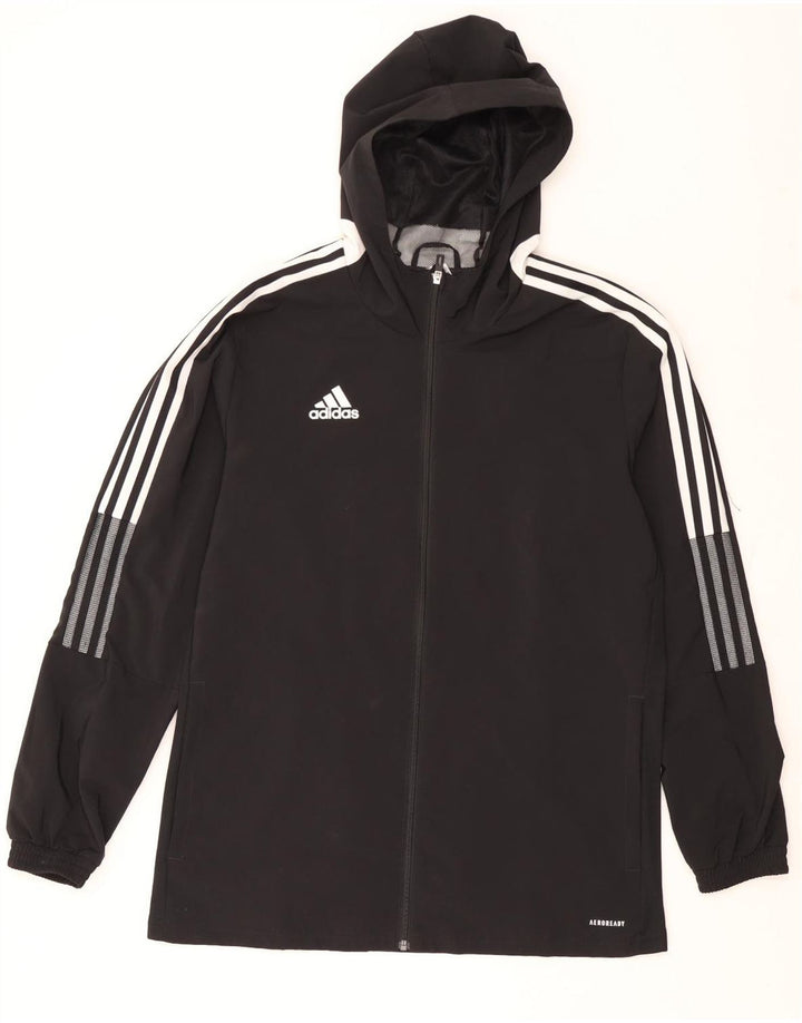 Adidas Herren Aeroready Kapuzen-Trainingsanzug-Top-Jacke, großes schwarzes Polyester