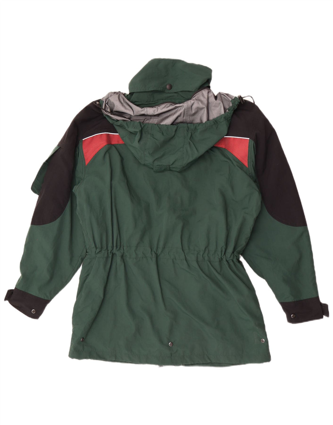 Vintage Herren Regenjacke mit Kapuze UK 40 Großes grünes Polyamid