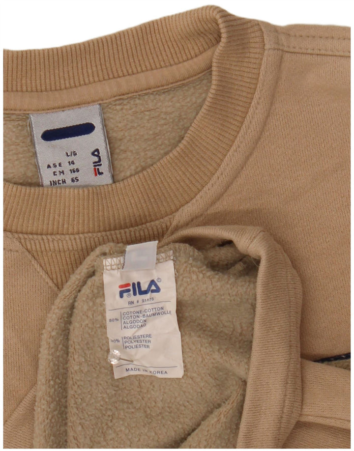 Fila Grafik-Sweatshirt für Jungen, 13–14 Jahre, groß, Beige, Farbblock