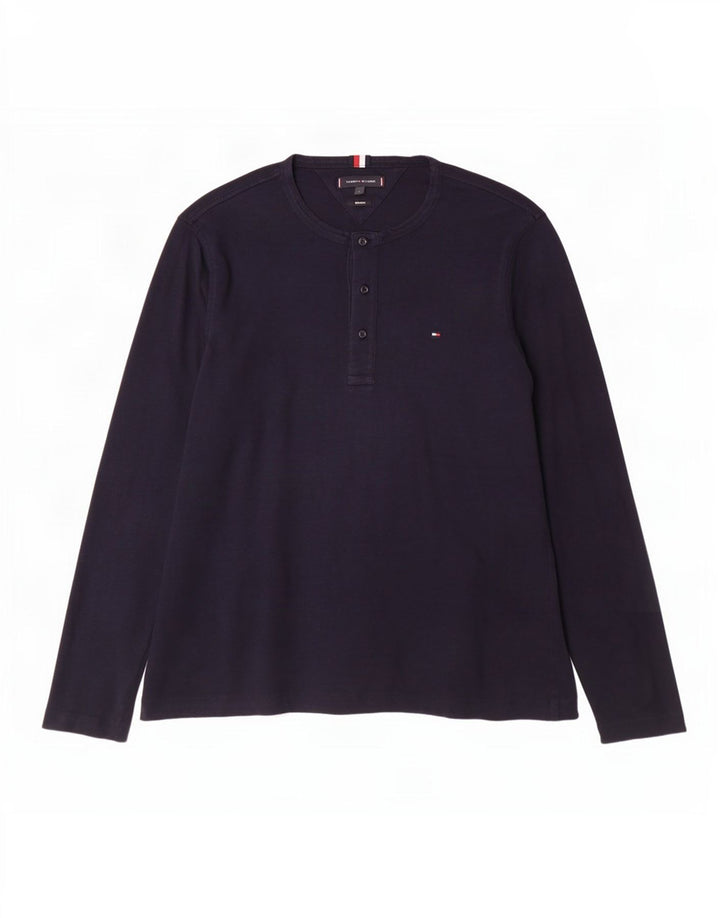 Tommy Hilfiger Herren-Top mit normaler Passform, langärmelig, groß, Marineblau