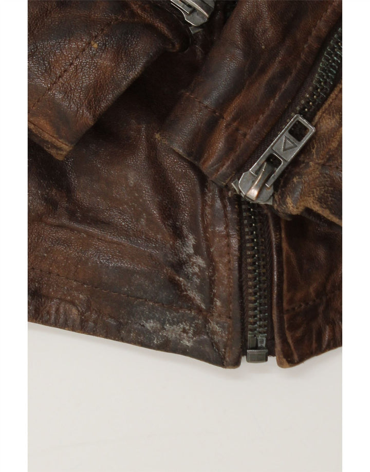 Be Edgy Herren-Lederjacke, UK 40, großes braunes Leder