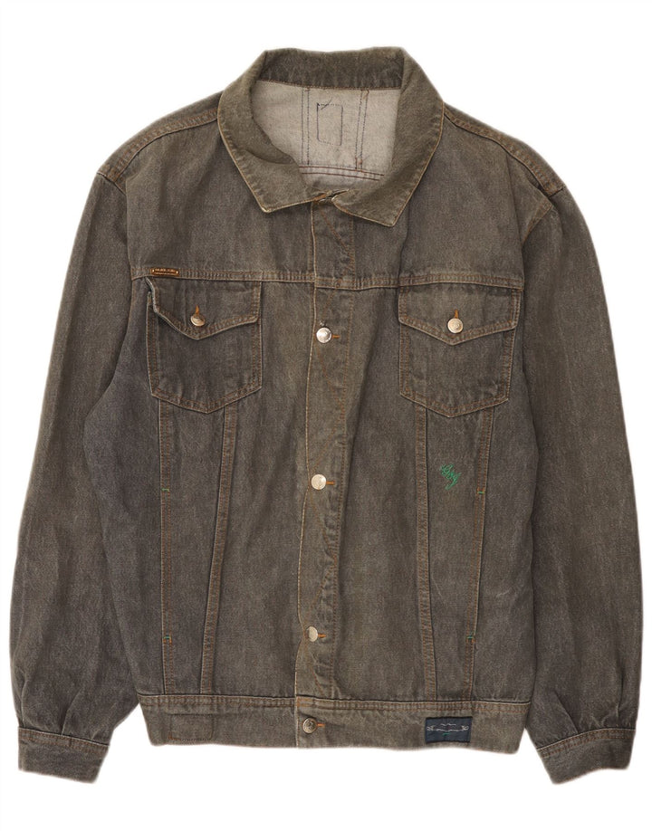 Vintage Herren Jeansjacke UK 40 Große graue Baumwolle