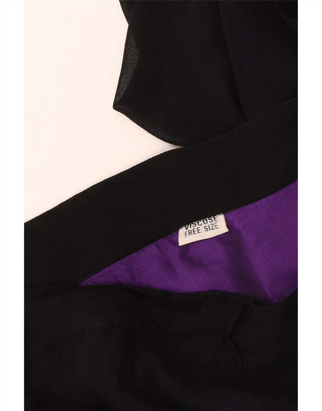 Vintage Damen Wickelrock Einheitsgröße W48 Schwarze Viskose