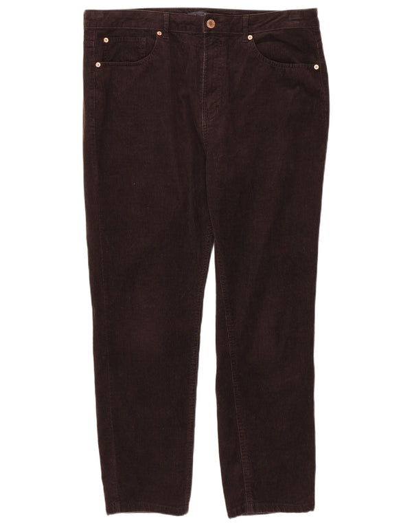 Marks & Spencer Damen Slim Cordhose UK 18 XL W36 L28 Braun Baumwolle