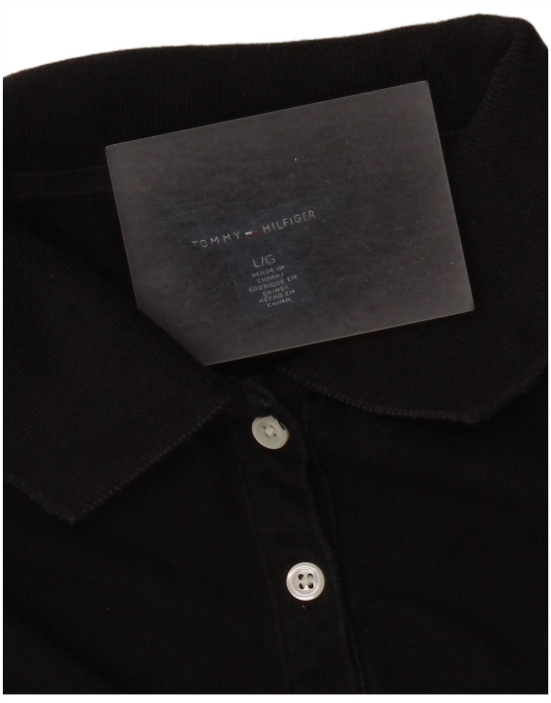 Tommy Hilfiger Damen Poloshirt UK 14 Large Schwarz