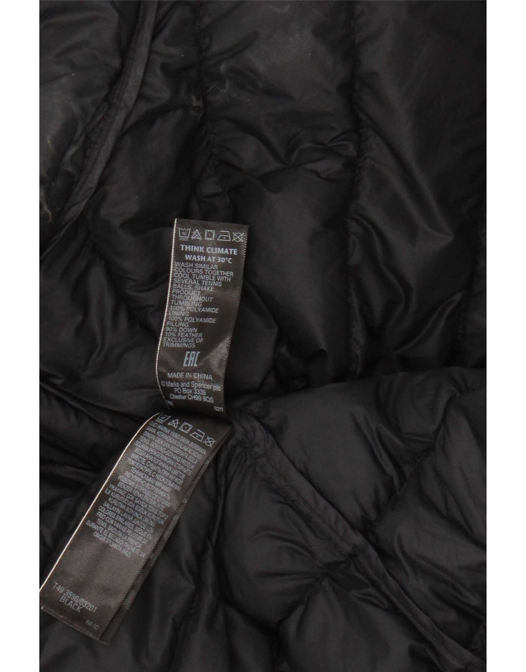Marks & Spencer Damen Wattierte Weste UK 20 2XL Schwarz Polyamid
