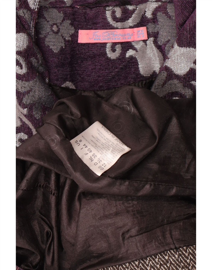 JOE BROWNS Damen Mantel UK 12 Medium Purple Floral Classic