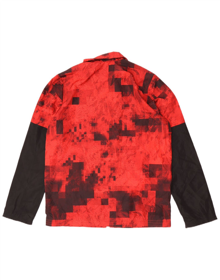 Adidas Regenjacke für Jungen, 15–16 Jahre, rotes Colourblock-Polyester