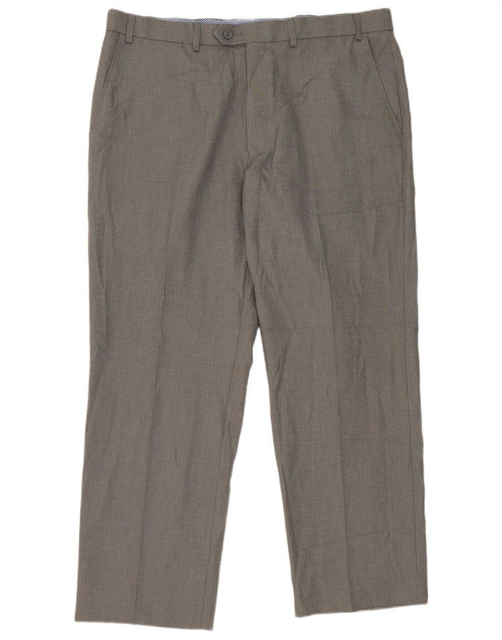 Gerade Herren-Anzughose von Marks & Spencer, W38, L29, grau, Polyester