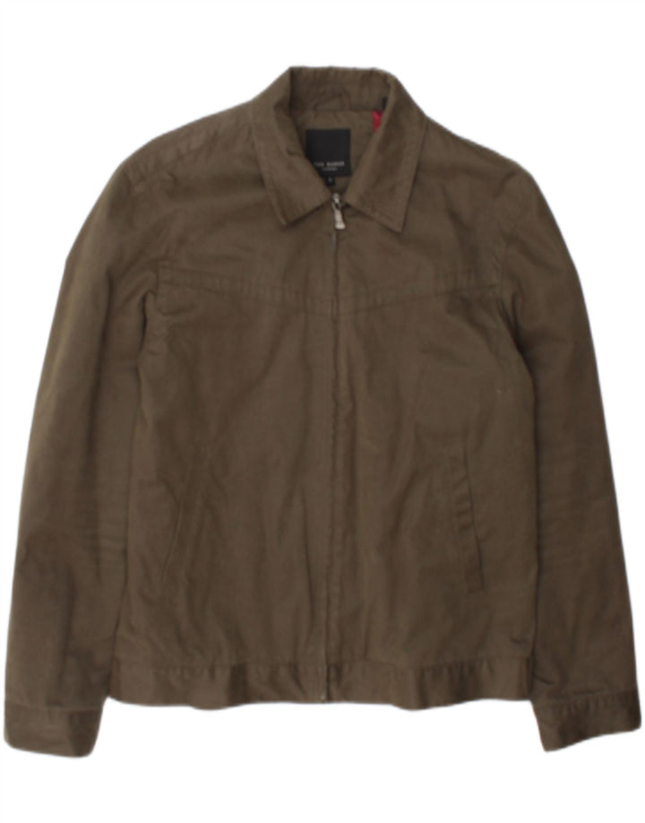 Ted Baker Herren-Bomberjacke, Größe 3, mittlere Khaki-Baumwolle
