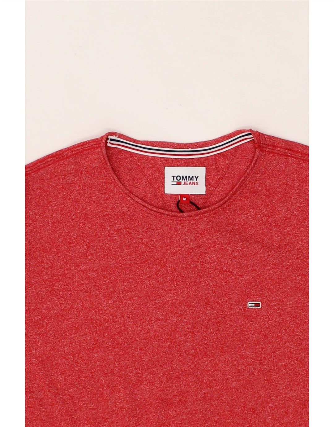 TOMMY HILFIGER Mens T-Shirt Top Medium Red Cotton Vintage Tommy Hilfiger and Second-Hand Tommy Hilfiger from Messina Hembry 