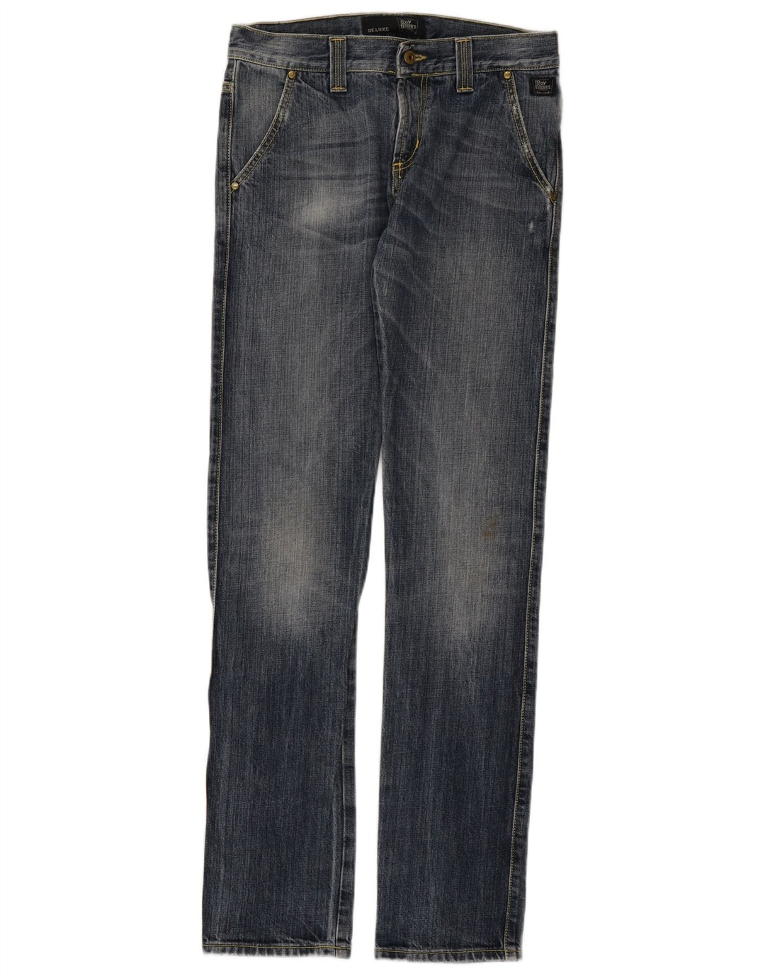 Roy Rogers Herren Distressed Straight Jeans W30 L35 Blaue Baumwolle