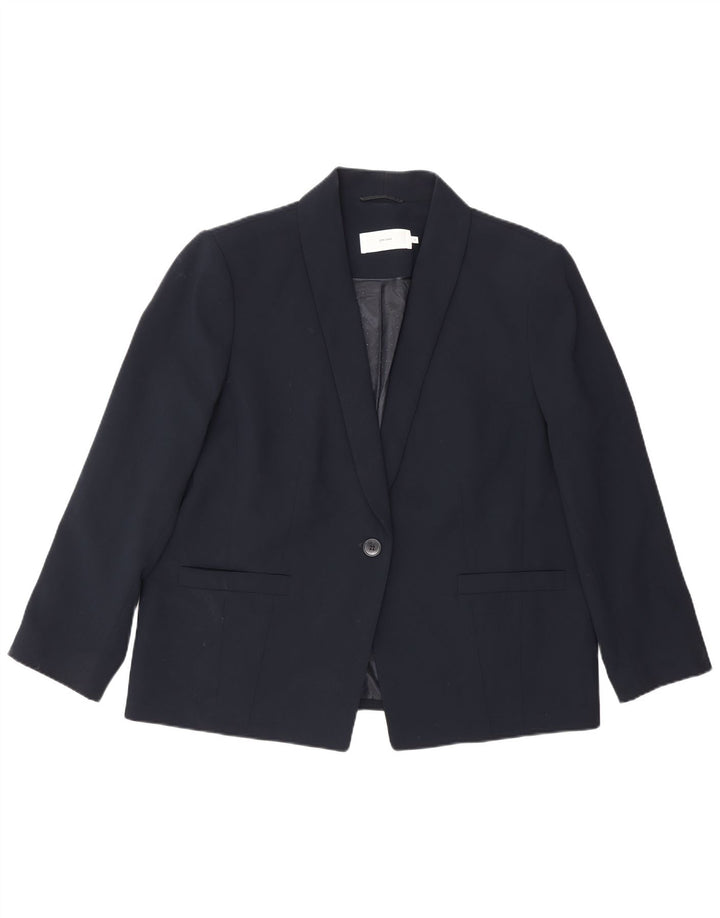 John Lewis Damen 1-Knopf-Blazerjacke UK 18 XL Marineblau Polyester