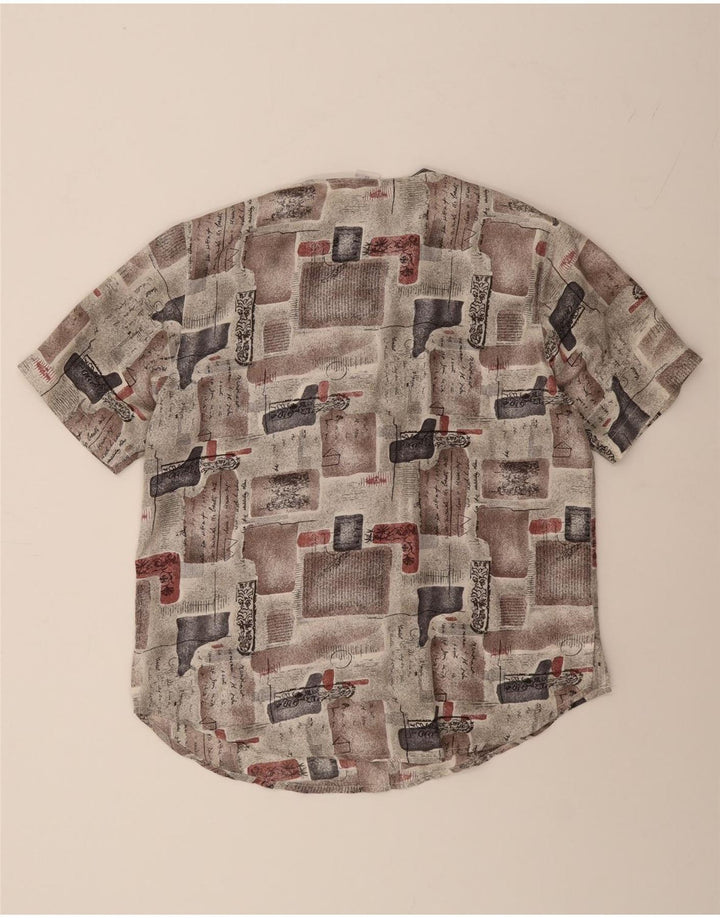 NEW FAST Womens Short Sleeve Shirt Blouse EU 40 Medium Beige Patchwork Vintage New Fast and Second-Hand New Fast from Messina Hembry 