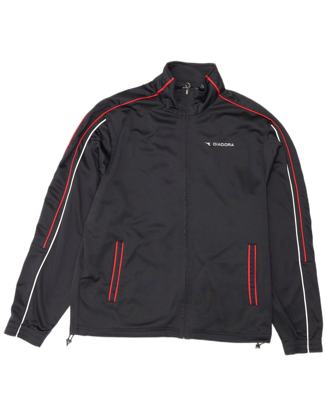 Diadora Herren-Trainingsanzug-Top-Jacke, UK 40, mittelschwarzes Polyester