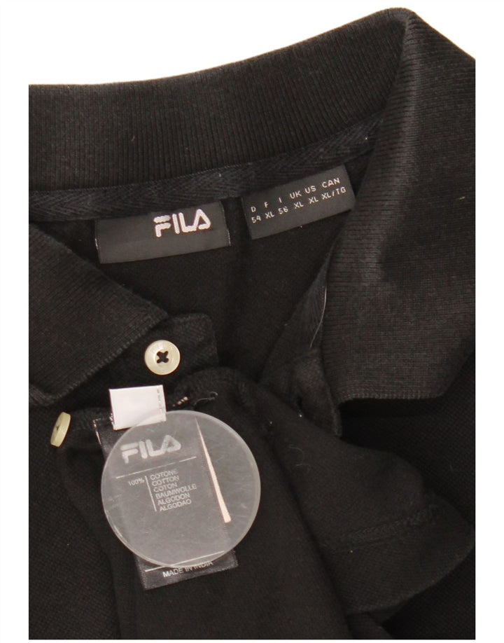 Fila Herren Poloshirt XL Schwarz Baumwolle