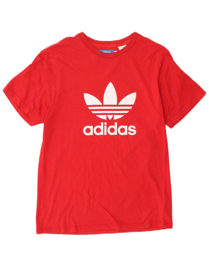 Adidas Herren Grafik-T-Shirt aus mittelroter Baumwolle