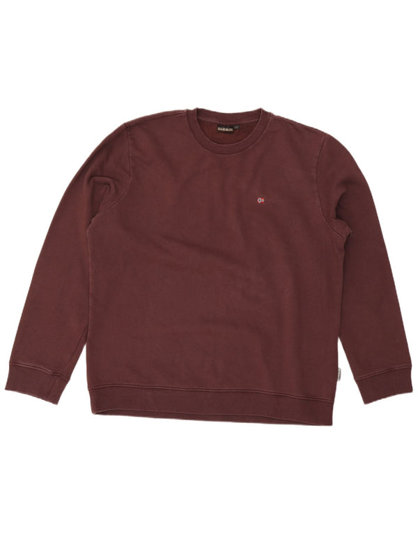 Napapijri Mens Geographic Sweatshirt Jumper 2XL Maroon Cotton