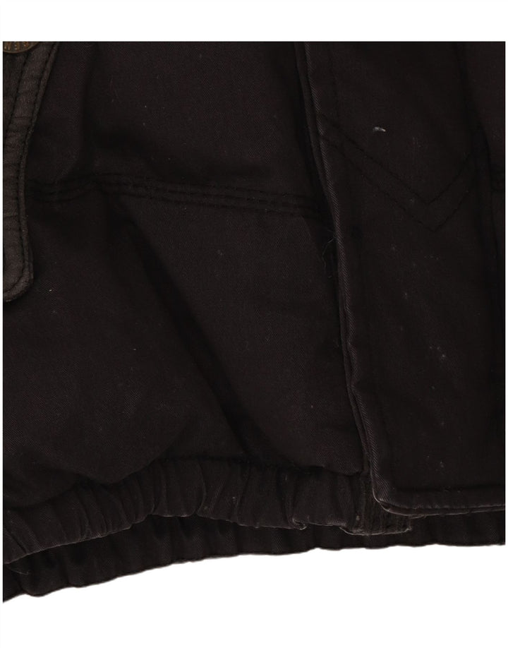 KHUJO Wattierte Herrenjacke mit Kapuze, UK 40, Größe L, Schwarz, Colourblock-Polyester