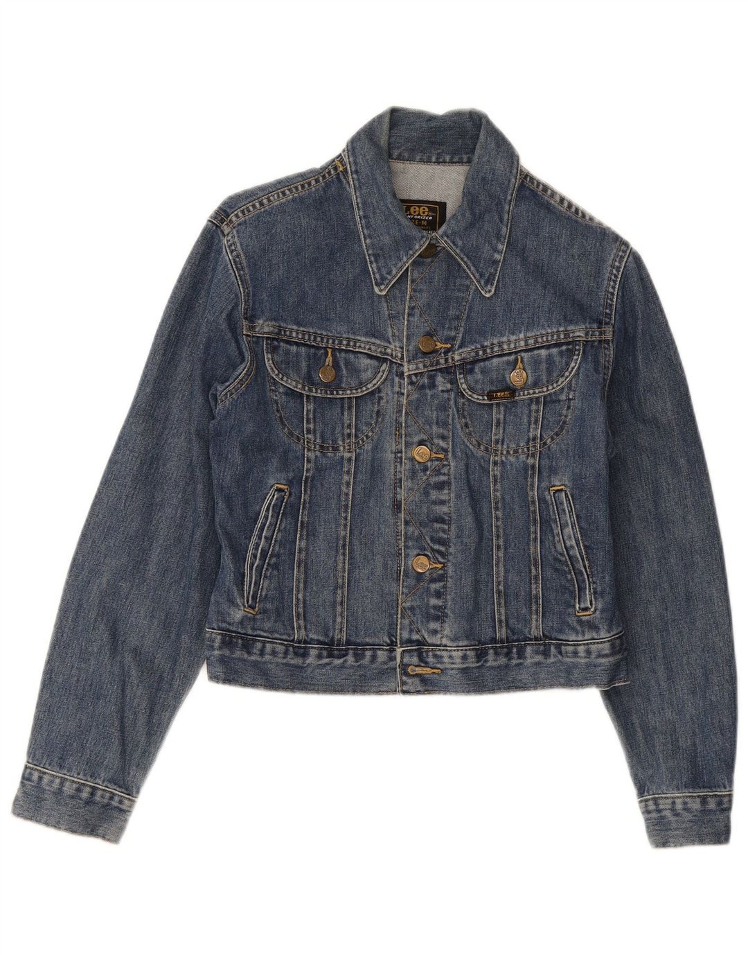 Lee Crop Jeansjacke für Jungen, 8–9 Jahre, mittelblaue Baumwolle