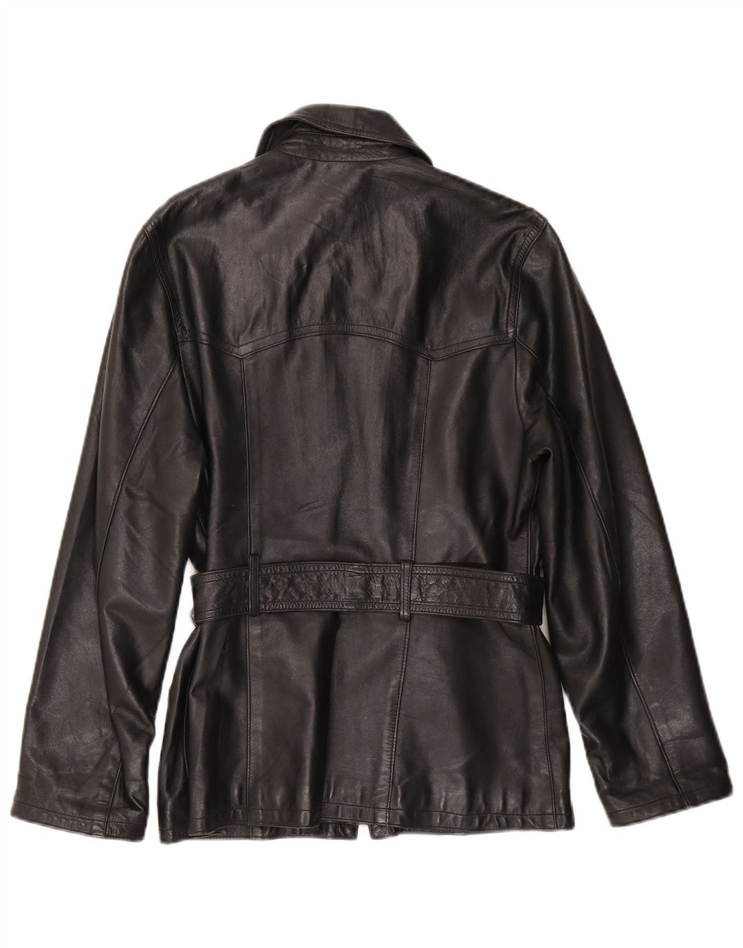 Vintage Damen Lederjacke IT 44 Mittelschwarzes Leder