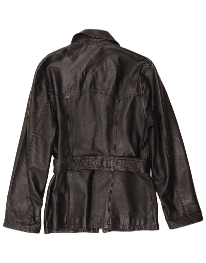Vintage Damen Lederjacke IT 44 Mittelschwarzes Leder