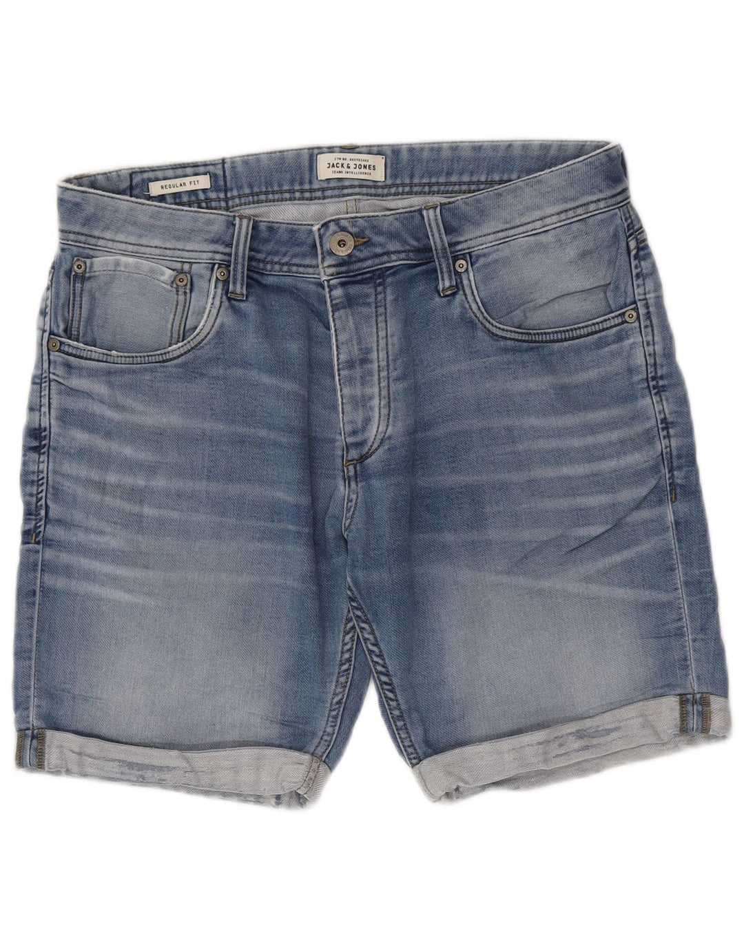 Jack & Jones Herren-Jeansshorts mit normaler Passform, Größe M, W32, Blau, Baumwolle