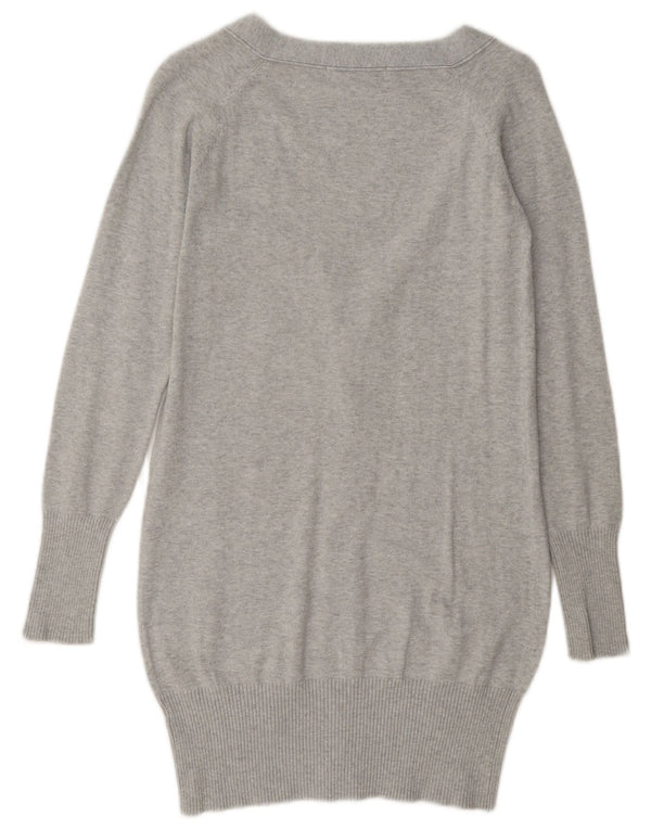 Zara Damen-Cardigan-Pullover UK 10 Small Graue Baumwolle