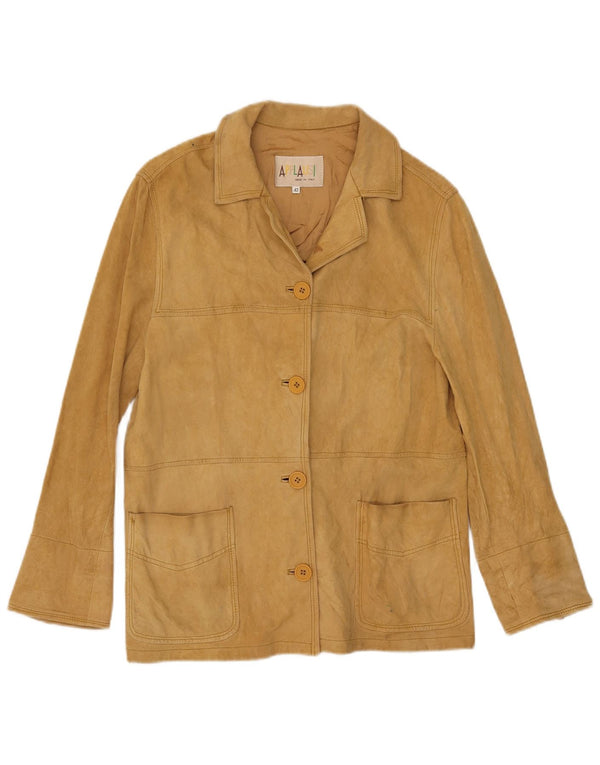 Vintage Damen Wildlederjacke IT 42 Medium Beige Leder