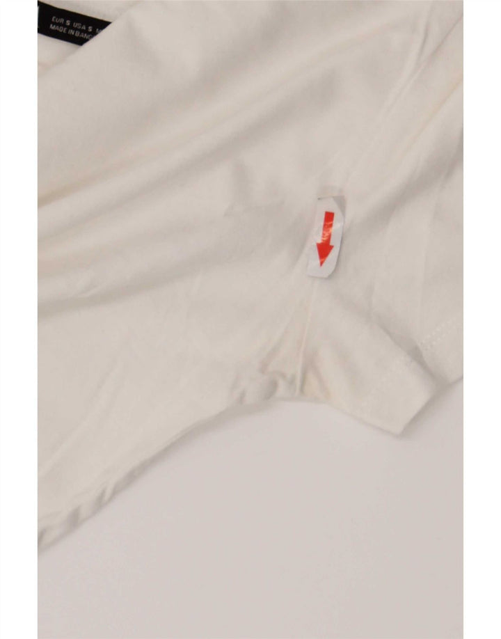 Zara Damen Crop T-Shirt Top UK 10 Small Weiß
