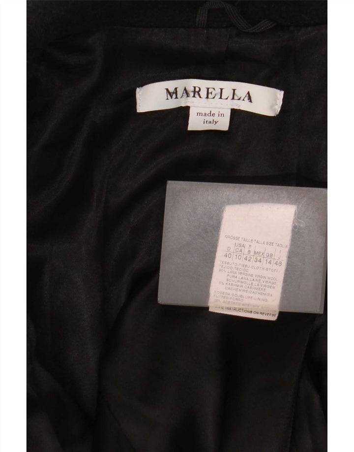 Marella Damenmantel UK 14 Große schwarze Schurwolle