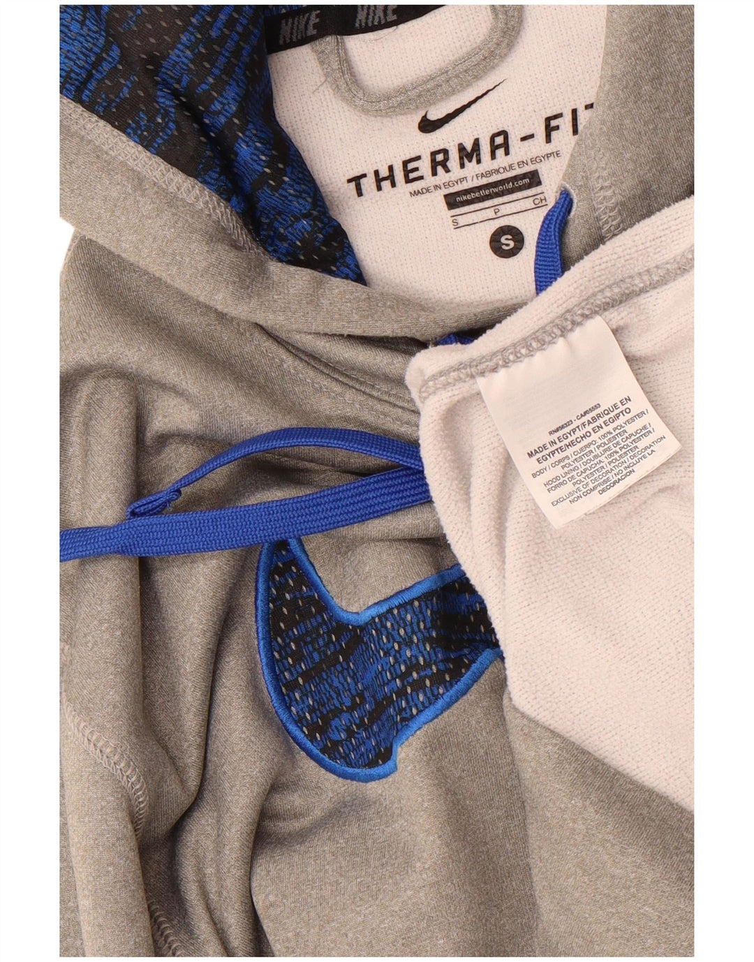 Nike Herren Therma-Fit Graphic Kapuzenpullover, Größe S, Grau, Polyester
