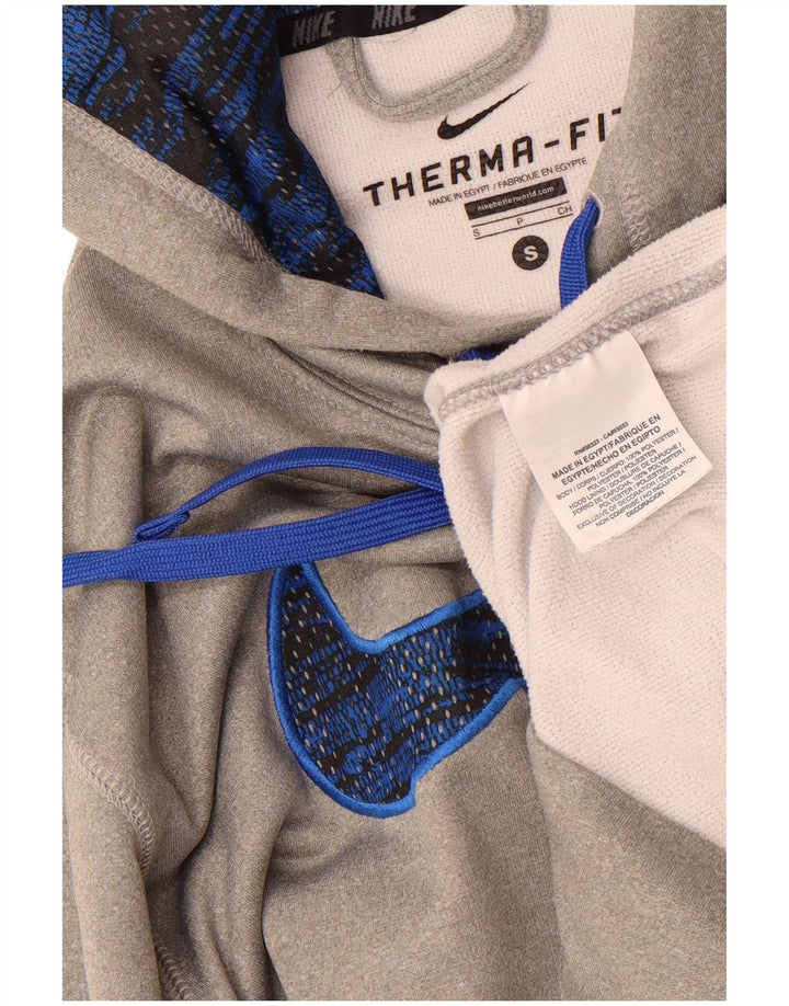 Nike Herren Therma-Fit Graphic Kapuzenpullover, Größe S, Grau, Polyester