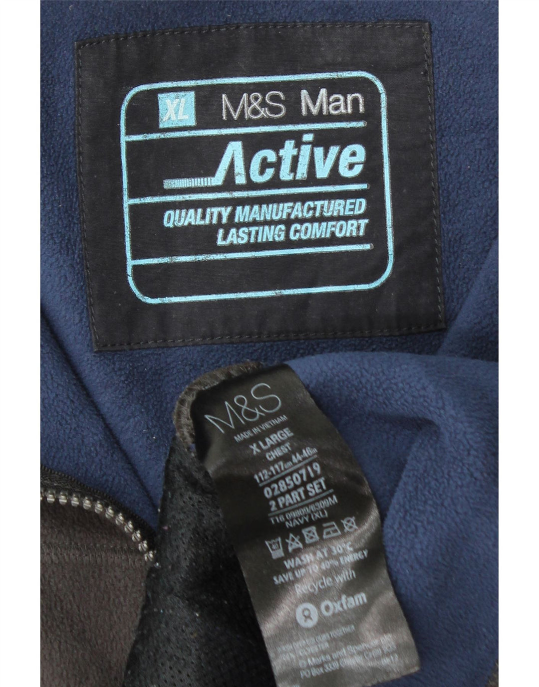 Marks & Spencer Herren Fleecejacke UK 42 XL Marineblau Polyester