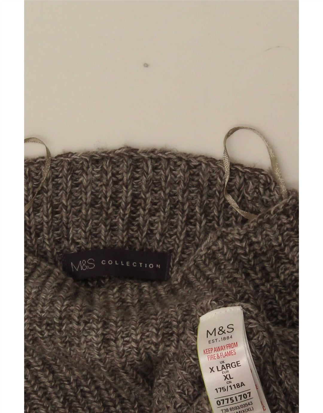 Marks & Spencer Herren-Pullover mit Rollkragen, XL, grau meliert, Acryl