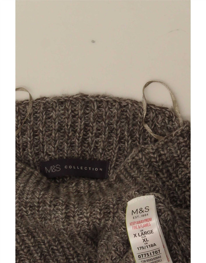 Marks & Spencer Herren-Pullover mit Rollkragen, XL, grau meliert, Acryl